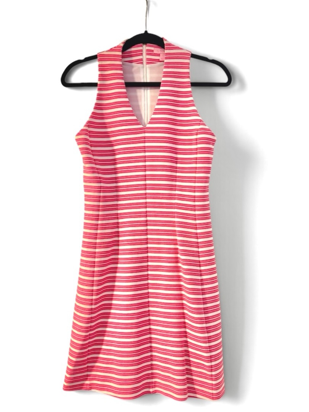 Lilly Pulitzer Pink & White Striped Zip-Front Knit Top